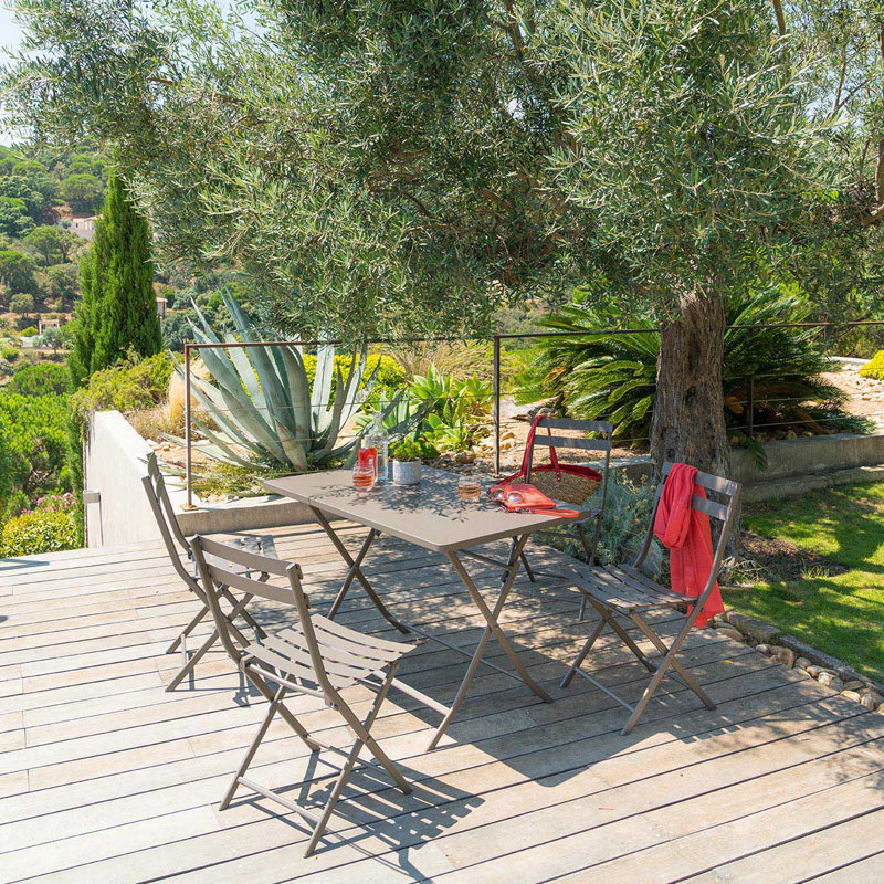 Nifleim Rectangular Outdoor Bistro Table - 110 cm W 70 cm D, Brown