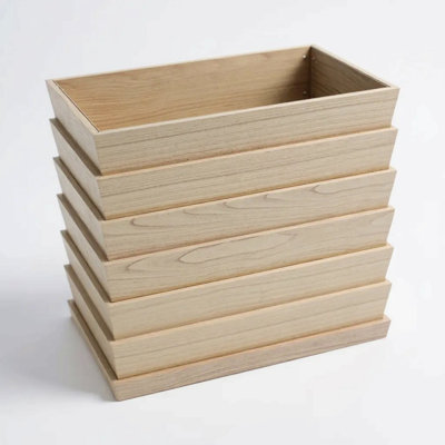 Durable Lightweight Aluminum Rectangular Planter with Adjustable Depth and Modern Wood-Tone Finish, Perfect for Indoor and Outdoor Use.