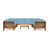 Brown Frame/Blue Cushion