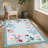 Farmhouse Floral Machine Washable Rug with Non Slip TPR Backing, Soft Non Shedding Scalloped Carpet, Low Pile Thin Floor Mats-2136603065
