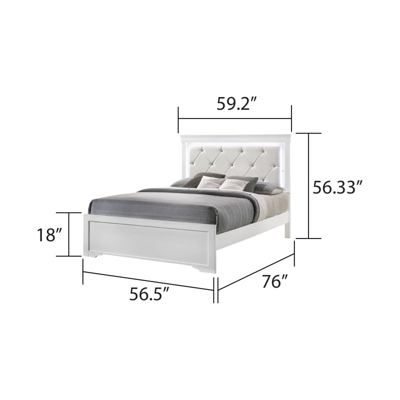Mayodan Upholstered Standard Bed, King, White