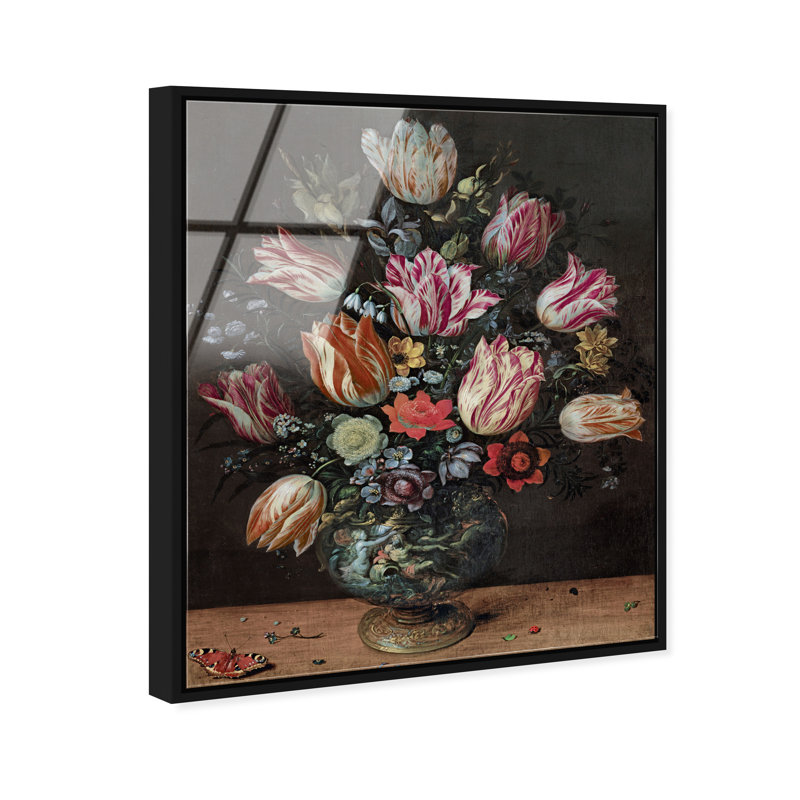 Francken the Younger Vase with Tulips High-Gloss Frameless Acrylic Glass Wall Art Floral & Botanical Print by Oliver Gal, Ready to Hang, 16 x 20