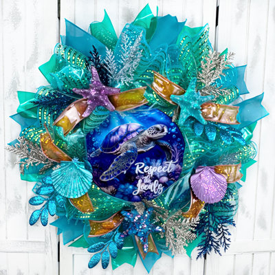 Respect The Locals Sea Turtle Wreath