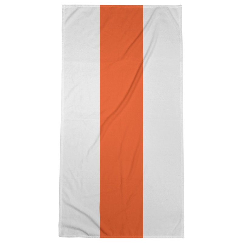 Cotton Blend Beach Towel, Off White/Orange