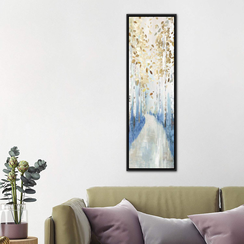 «New Path III» par Allison Pearce, reproduction d'art sur toile, H 48 po x l 16 po x P 1,5 po, Toile avec cadre noir patiné
