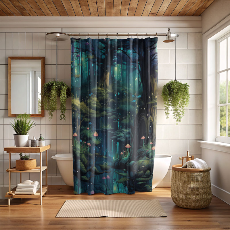 Enchanted Groves - Rideau de douche Premium, H 74 po x l 71 po