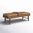 Livingston Billie Genuine Leather Ottoman with Removable Tray