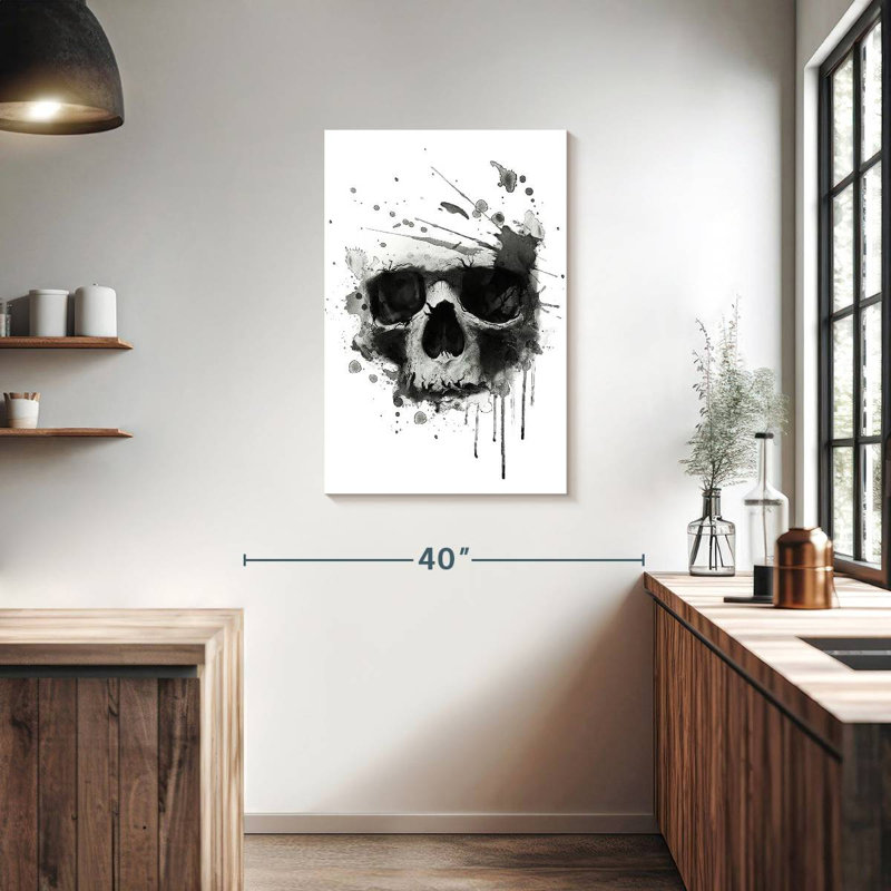 Hitzel Dark Blotted Skull, 36" H x 24" W