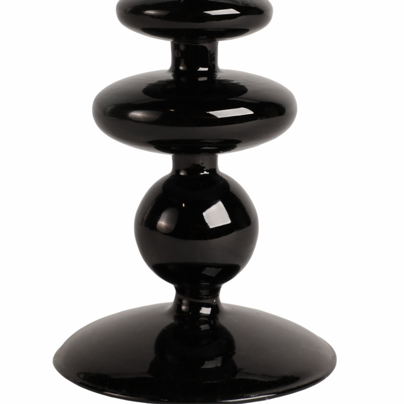 Porte-bougie sculptural en verre avec base arrondie - Porte-bougie de table moderne pour table basse - Porte-bougie décoratif pour n'importe quelle pièce