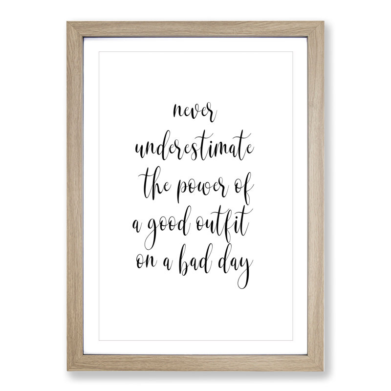 A Good Outfit - Picture Frame Typography, 36cm H x 27cm W x 2cm D, Oak
