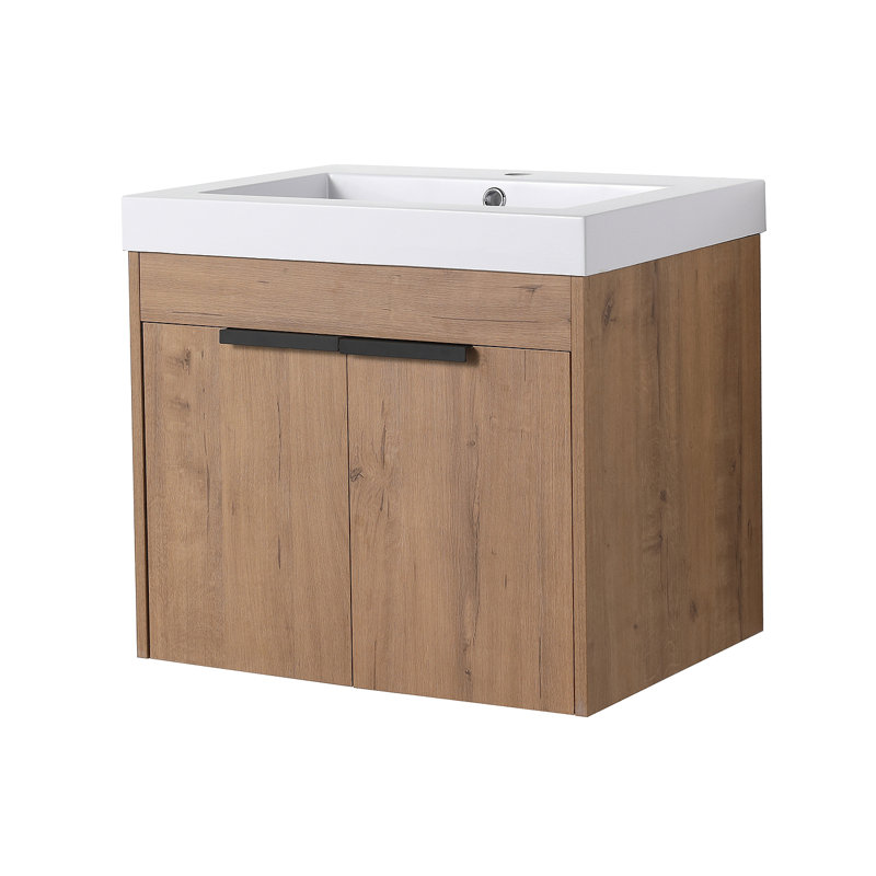 Meuble-lavabo 24 po avec comptoir, lavabo en résine, portes à fermeture douce (KD-PACKING)