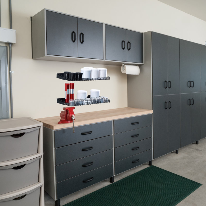 Ensemble de 4 tablettes murales pour le garage de 24 po x 12 po LUGO, noir