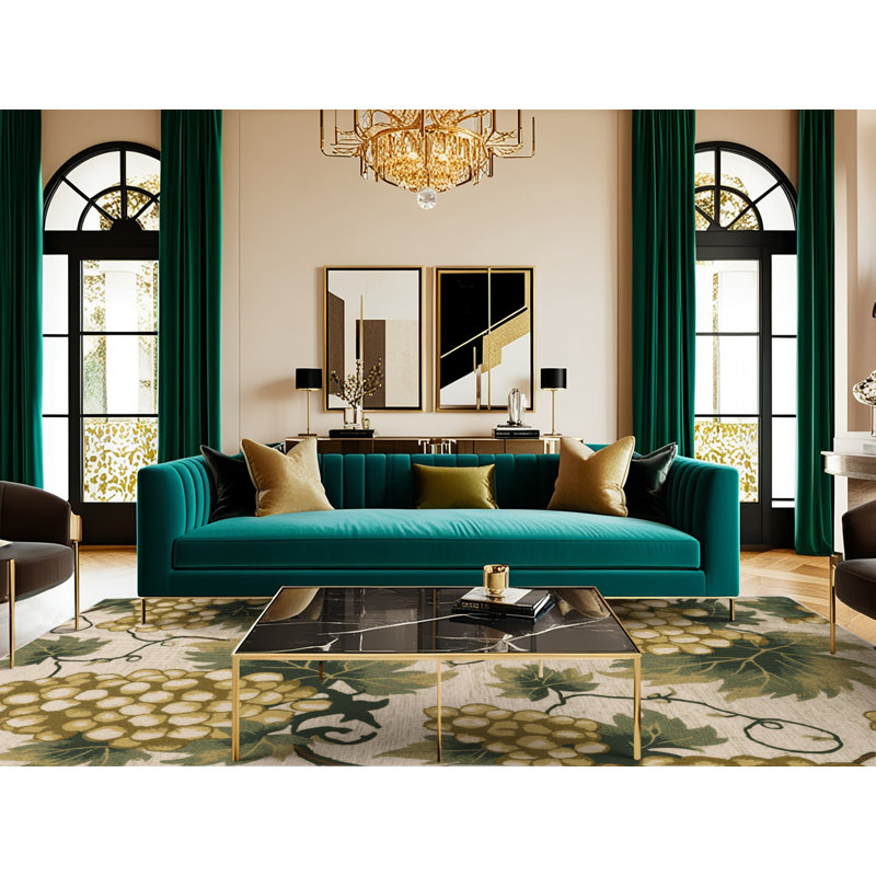 Tapis lavable raisin champagne et fruits, Tapis de couloir 2 pi x 4 pi