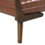 Banc de 52 pouces avec pieds en bois de noyer, style Mid-Century, revêtu de polyuréthane pour la conception de bout de lit brun, chambre en tissu doux