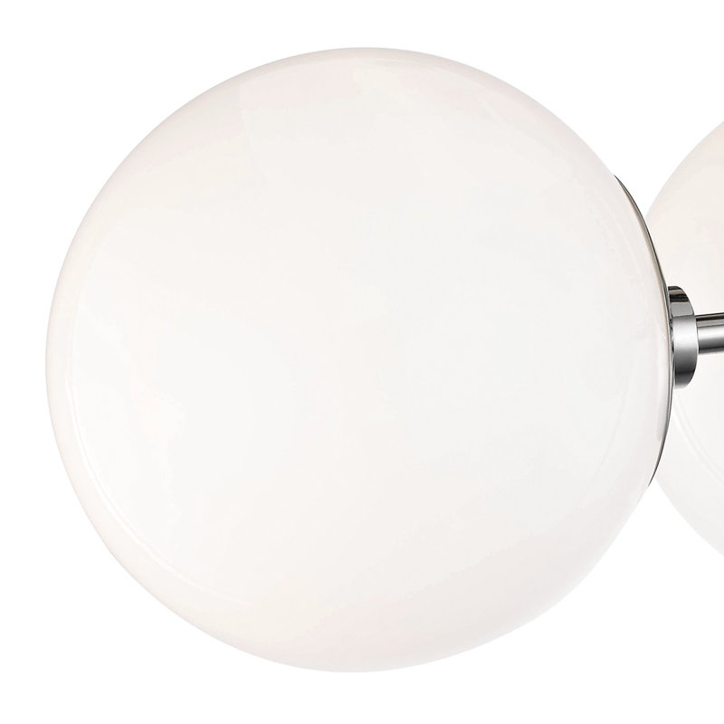 Luna Glass Semi Flush Mount, Polished Nickel