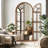 Apolinaras 71" H 31" W Arch Window Pane Wood Full Length Mirror-57665838-38214879