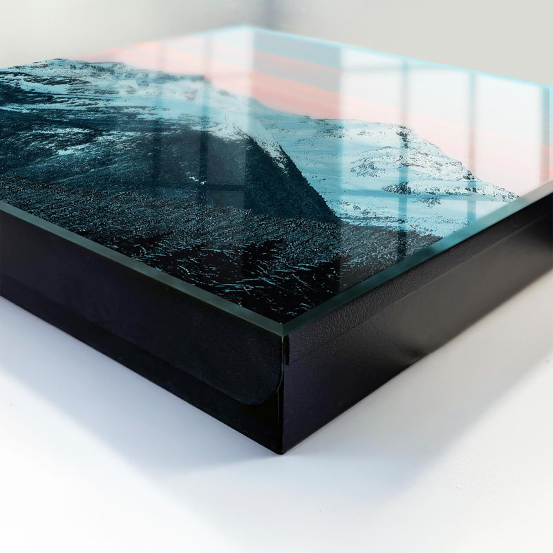 Key box, Opens to the right, 30x30x5, Black, snow-capped mountains in the moonlight, 