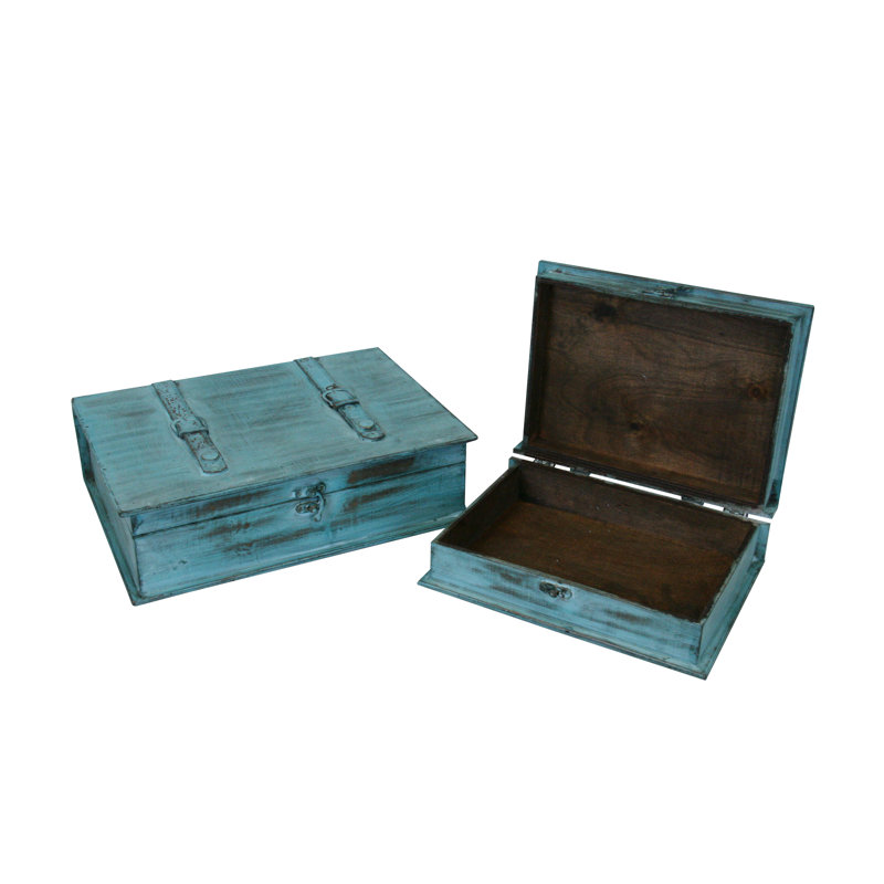 Ensemble de 2 boîtes à livres Turquoise Vintage