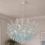 Lustre en cristal de coquille de Capiz bleu clair 8 lumières