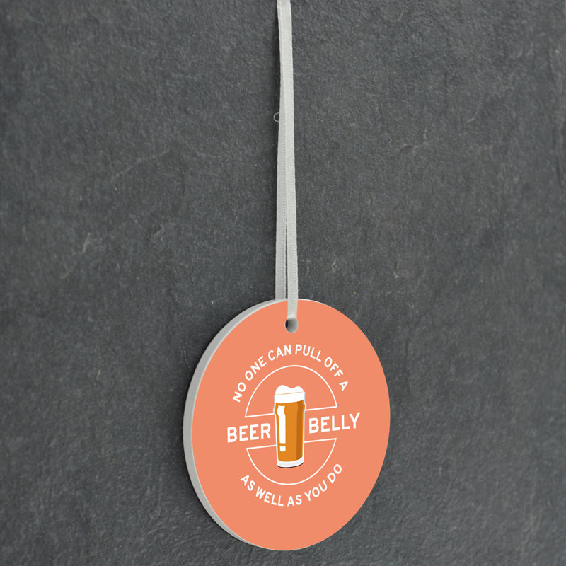 Carley Rude Beer Belly Gift Circle Shaped Ceramic Ornament Bauble