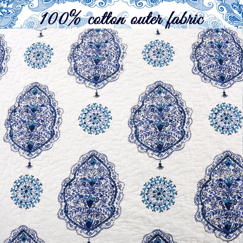 Tamarind Eclectic Cotton Quilt, Queen Quilt + 2 Standard Shams