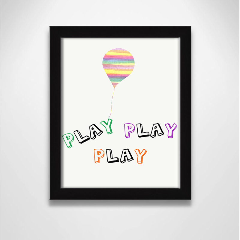 Play Play Play, impression sur papier, H 10 po x l 8 po x P 1,18 po, Encadré de boîte noir