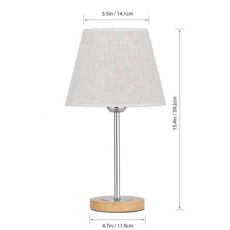 Wood Table Lamp, Linen