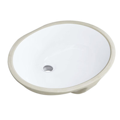 Sound Dampening Ceramic Bathroom Sink - Oval Undermount, Stain & Scratch , Overflow Included Heat Lavatory White, Stain, Scratch, Rust With