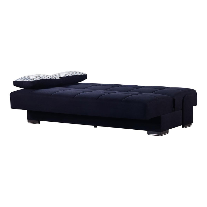 Canapé-lit rembourré convertible avec rangement, Noir