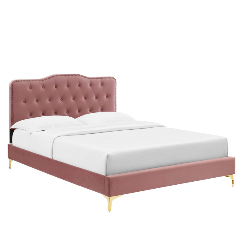 Modway Amber Platform Bed, Queen, Dusty Rose
