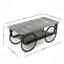 Table, table basse de style moderne, table basse rectangulaire, table d'appoint, table d'appoint de style rétro avec base robuste pour le décor du salon (noir)