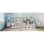 Cadre de lit plateforme simple en bois pour enfants avec clôture de garde-corps, tablettes de rangement latérales et étagère à livres, lit de plancher compact, blanc et blanc-133696155-133696158