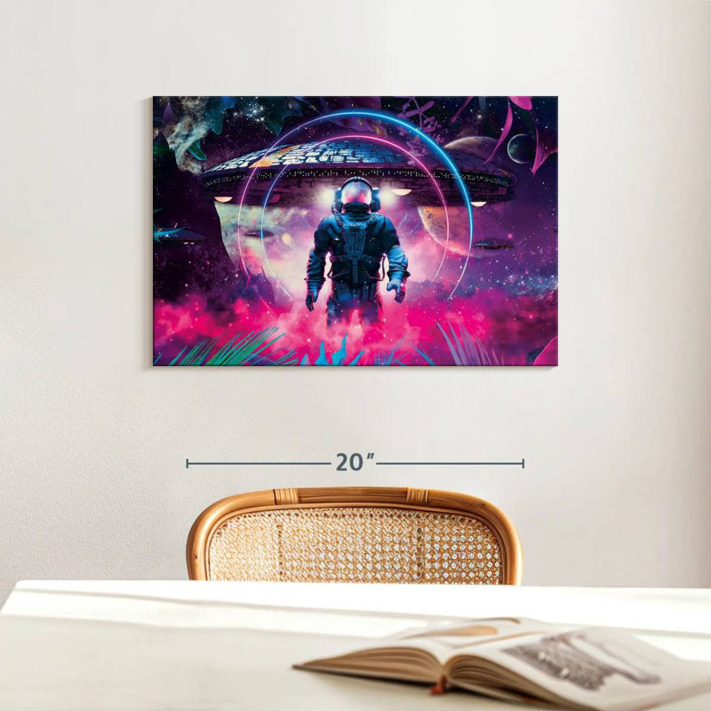 Kelan Astronaut And Spaceship, 16" H x 24" W