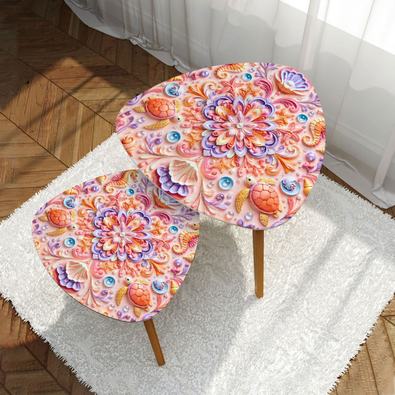 Ensemble de 2 tables basses gigognes Triangle