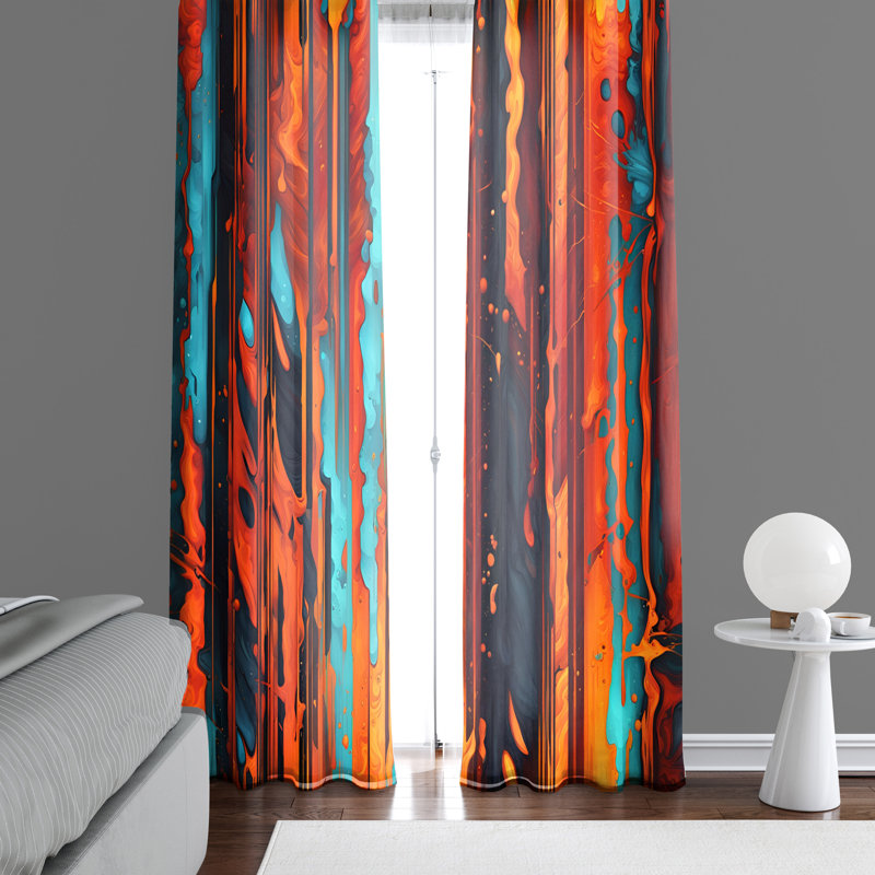 Paire de rideaux semi-transparents en polyester Guitta, L 40 po x L 52 po