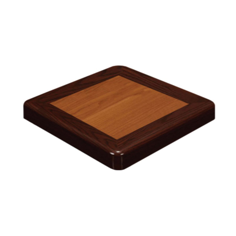 Plateau de table en résine 24 po x 24 po, cerisier et acajou foncé, l 24 po x L 24 po