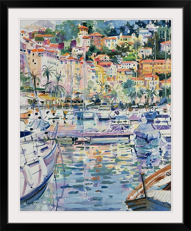« riviera yachts, 1996 » par reproduction d’art Peter Graham, H 48 po x l 38 po x P 1,5 po, Toile