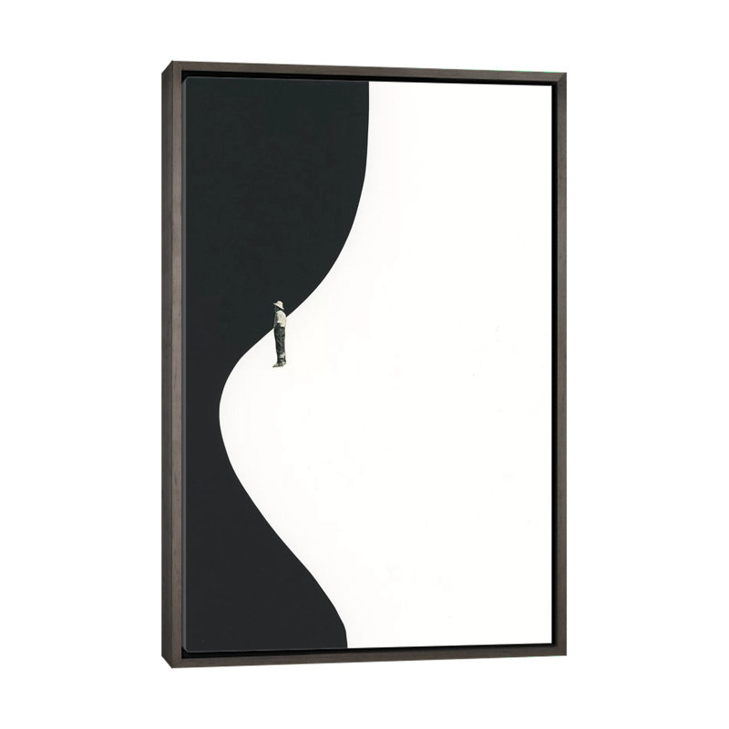 «Down by the water» par Richard Vergez - impression d'art graphique, H 26 po x l 18 po x 1,5 po, Toile avec cadre gris