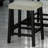 Dining Room Transitional 3pc Dining Set Gloss Table Top w Storage Shelves Side 2x Stools Black Ivory White