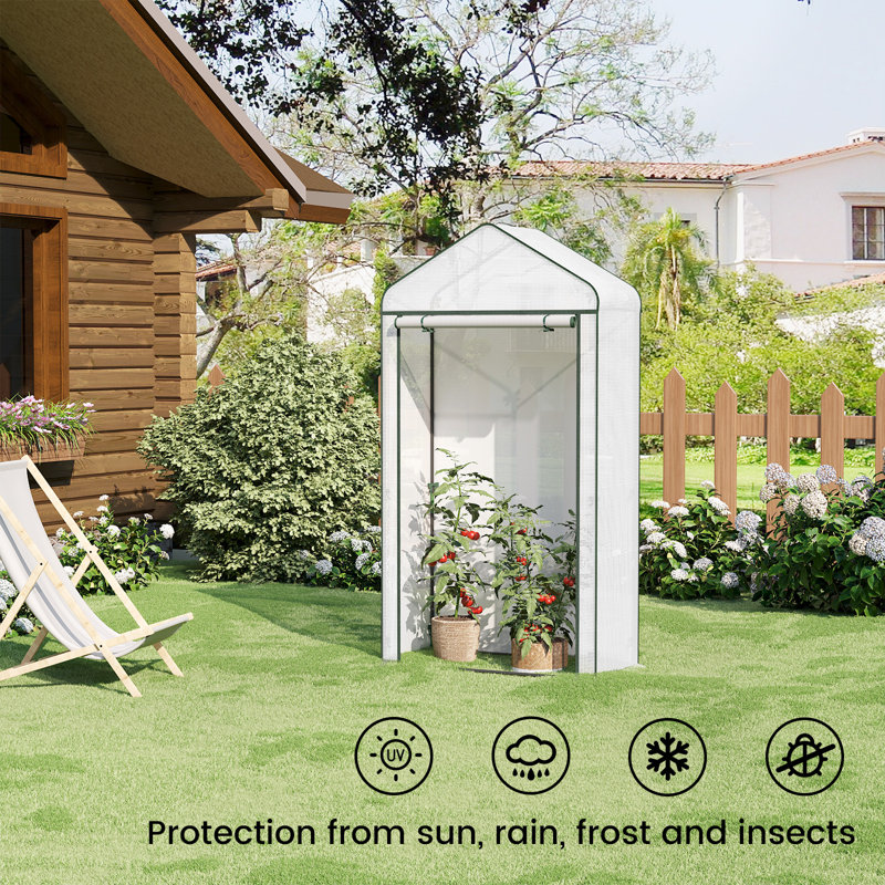 Greenhouse, Garden House, Cold Frame, Tomato House, Vegetable Greenhouse, Winterizing Tent For Plants, White, 101x52x191cm, White