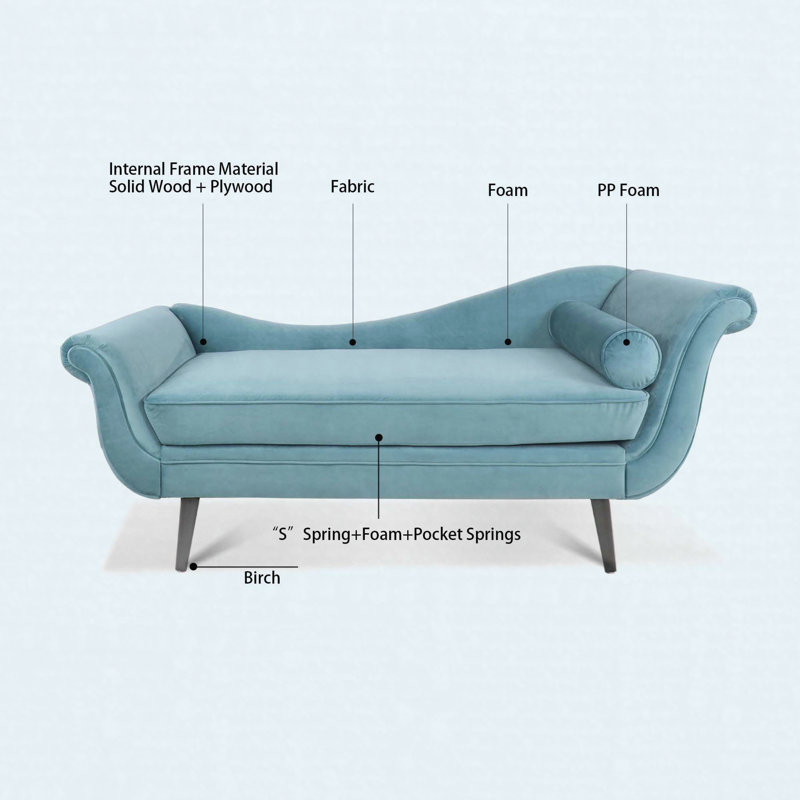 Chaise longue avec accoudoirs à volutes, Green