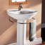 Lavabo de salle de bain sur pied en porcelaine vitrifiée de 23 po avec trop-plein Ravenna