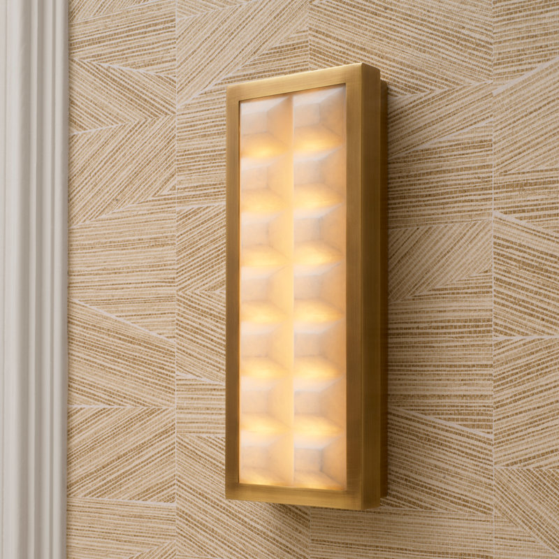 Wall Lamp Cabildo Antique Brass Finish Alabaster