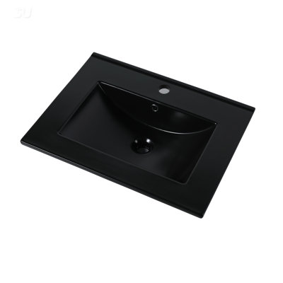 24 Inch Ceramic Top Sink With Deep Basin And Durable Construction, Perfect For Modern Bathroom Renovations