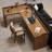 Light-walnut L-Shaped Solid Wood desk-985839089-985839094