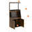31.5 In.w Brown Reptile Terrarium Cabinet With Sliding Glass Doors, Adjustable Storage Shelf And Lighting Rack