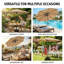 Parasol de marché 9 pi avec base et bouton poussoir inclinable 9 pi-108840591-138799225