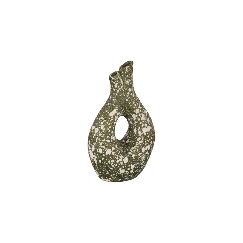Vase à huile d'olive vert, grand, H 15 po x l 9 po x P 5 po