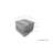 Carina 18"W Upholstered Wool Square Pouf with Black and White Melange Design