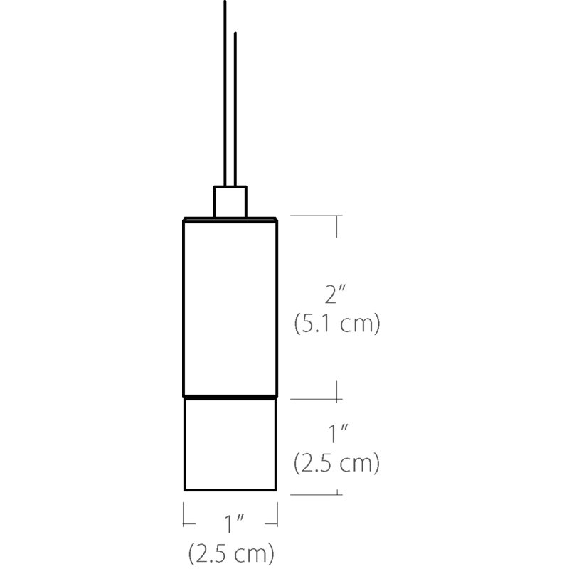 1 - Light Single Cylinder LED Pendant, White, 7" H x 1.1" W x 1.1" D